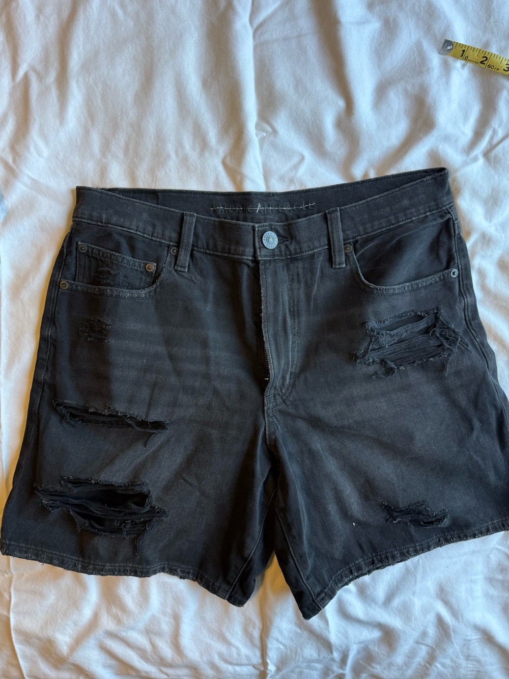 American Eagle Outfitters Black Distressed Jean Shorts